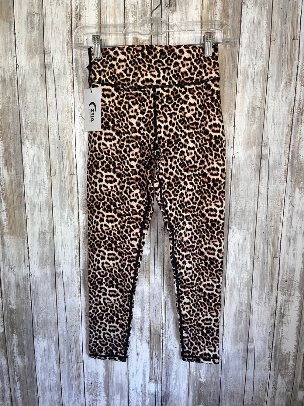 ZYIA Active Brilliant Scrunchy What Leopard Hi Rise 7/8 Leggings 4 NWT